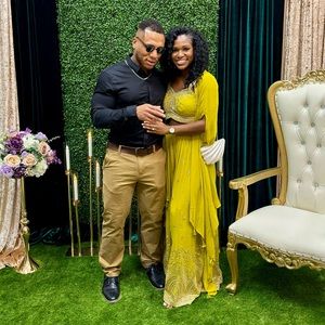 Yellow/Green Palazzo Suit